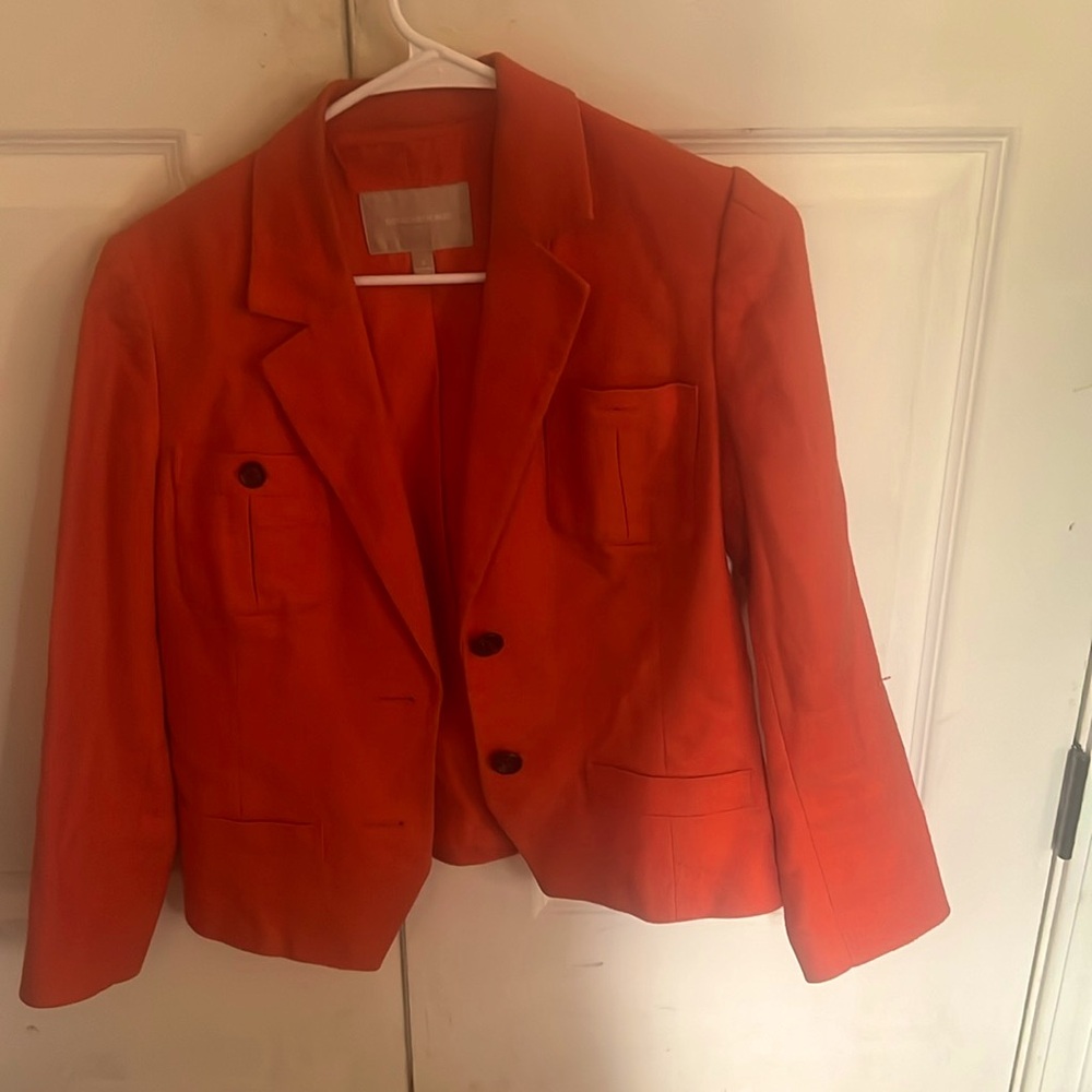 Banana Republic Blazer Size 8 Dark Winter Gazania Orange Used/Good Condition